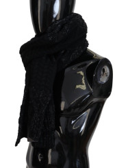 Scarves Elite Black Wool Blend Men's Scarf 770,00 € 8057142092686 | Planet-Deluxe