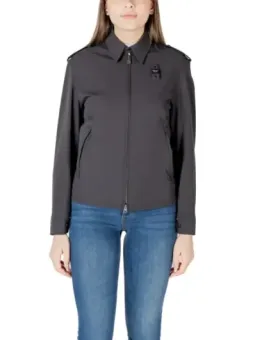 "Elegante Damenjacke: Blau & Schwarz für Frühling/Sommer"