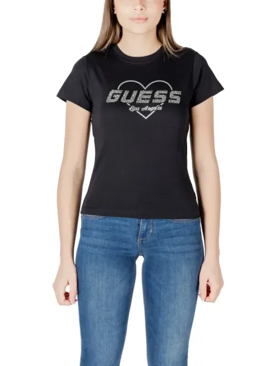 "Guess Active T-Shirts im Sale | Guess Active Damen Glamour T-Shirt Schwarz online kaufen"|Planet-Deluxe