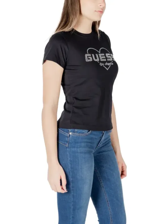 "Guess Active T-Shirts im Sale | Guess Active Damen Glamour T-Shirt Schwarz online kaufen"|Planet-Deluxe