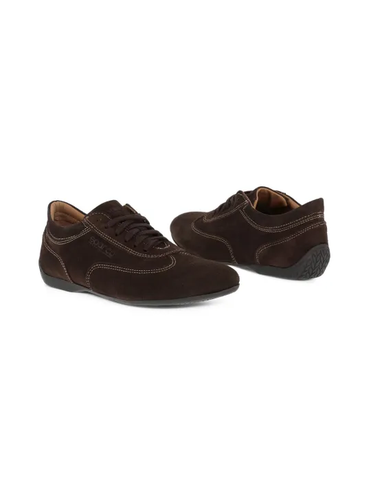 Braune Sparco Rennschuhe aus Wildleder