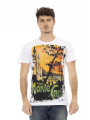 T-Shirts Elevated Casual White Tee with Graphic Print 60,00 € 8056641270076 | Planet-Deluxe