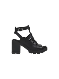 Timberland Damen Sandalen - Schwarz, Leder, 7cm Absatz