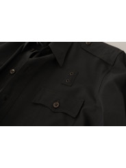 Shirts Elegant Slim Fit Dark Green Cotton Shirt 560,00 € 8058301884012 | Planet-Deluxe