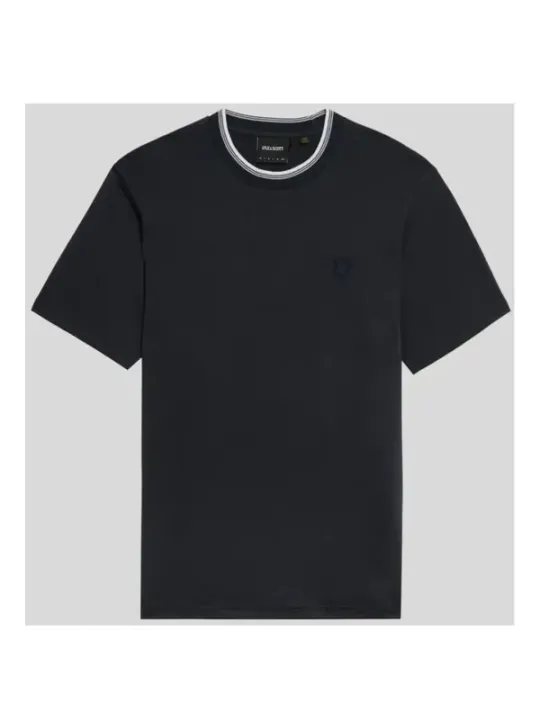 "Lyle & Scott T-Shirts im Sale | Lyle Scott Herren T-Shirt Blau Baumwolle Sommer Basic online kaufen"|Planet-Deluxe