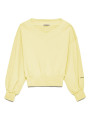 Sweaters Chic Yellow V-Neck Cotton Sweatshirt 110,00 € 8059975283828 | Planet-Deluxe