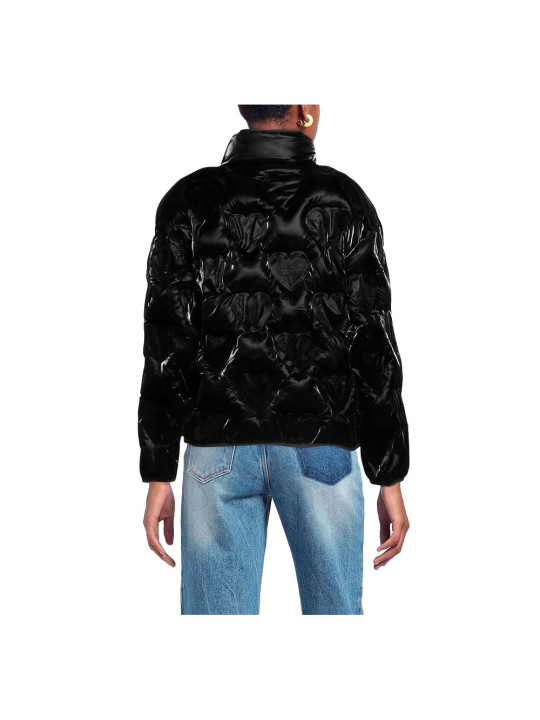 Jackets & Coats Chic Heart-Adorned Black Down Jacket 380,00 €  | Planet-Deluxe
