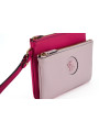 Handbags Elegant Pink Leather Pouch Clutch 910,00 € 8052045277659 | Planet-Deluxe