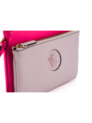 Handbags Elegant Pink Leather Pouch Clutch 910,00 € 8052045277659 | Planet-Deluxe
