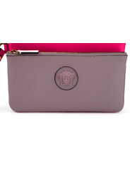 Handbags Elegant Pink Leather Pouch Clutch 910,00 € 8052045277659 | Planet-Deluxe