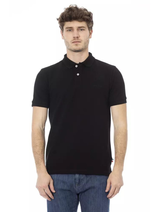 Polo Shirt Sleek Black Cotton Polo with Chic Embroidery 110,00 € 2000050855290 | Planet-Deluxe