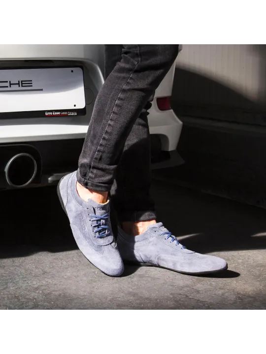 Graue Sparco Wildlederschuhe mit Silberlogo
