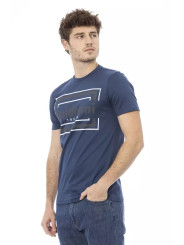 T-Shirts Chic Blue Cotton Tee with Signature Front Print 90,00 € 2000051524010 | Planet-Deluxe