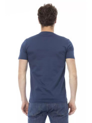 T-Shirts Chic Blue Cotton Tee with Signature Front Print 90,00 € 2000051524010 | Planet-Deluxe