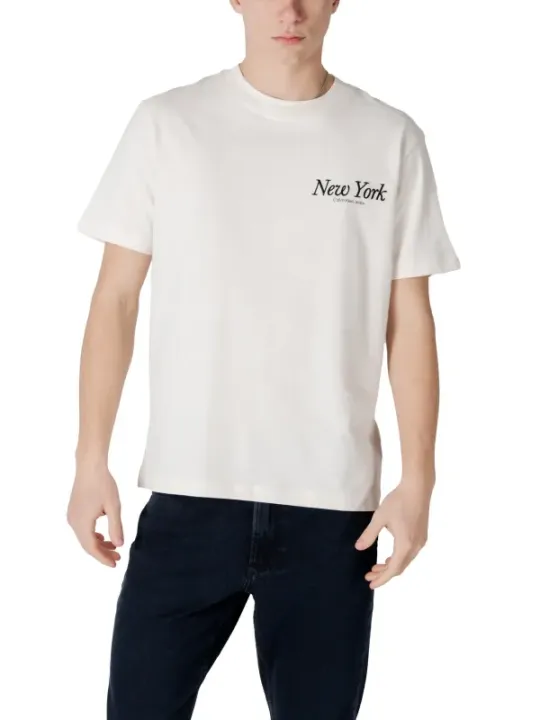 "Calvin Klein Jeans T-Shirts im Sale | Calvin Klein Herren Basic T-Shirt Beige online kaufen"|Planet-Deluxe