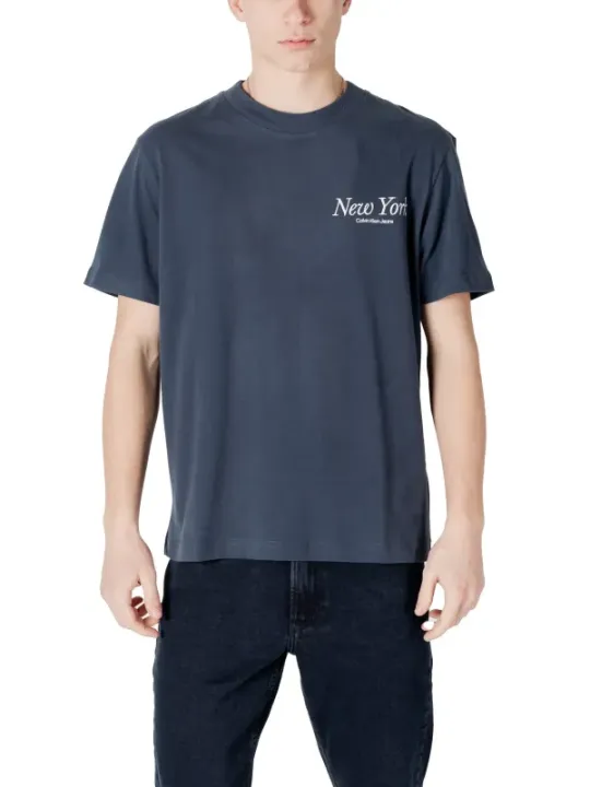 "Calvin Klein Jeans T-Shirts im Sale | Calvin Klein Herren TShirt Blau Baumwolle HerbstWinter online kaufen"|Planet-Deluxe