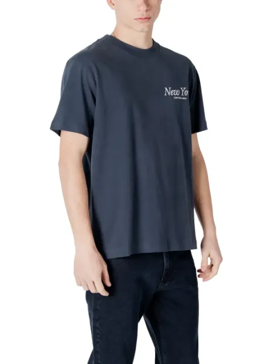 "Calvin Klein Jeans T-Shirts im Sale | Calvin Klein Herren TShirt Blau Baumwolle HerbstWinter online kaufen"|Planet-Deluxe