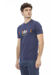 T-Shirts Elegant Blue Cotton Tee with Stylish Front Print 90,00 € 2000051524706 | Planet-Deluxe
