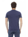 T-Shirts Elegant Blue Cotton Tee with Stylish Front Print 90,00 € 2000051524706 | Planet-Deluxe