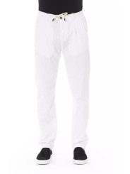 Jeans & Pants Elegant White Cotton Chino Trousers 210,00 € 2000051586001 | Planet-Deluxe