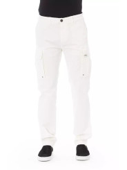 Jeans & Pants Chic White Cargo Trousers - Tailored Fit & Stretch 230,00 € 2000051583598 | Planet-Deluxe