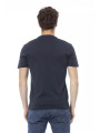 T-Shirts Chic Blue Cotton Tee with Elegant Front Print 90,00 € 2000051522528 | Planet-Deluxe