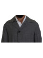 Jackets Elegant Gray Plaid Trench Coat 2.310,00 € 8054802283606 | Planet-Deluxe