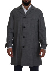 Jackets Elegant Gray Plaid Trench Coat 2.310,00 € 8054802283606 | Planet-Deluxe