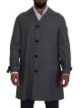 Jackets Elegant Gray Plaid Trench Coat 2.310,00 € 8054802283606 | Planet-Deluxe