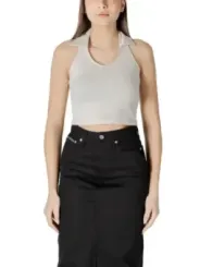 "Calvin Klein Jeans Tops im Sale | Calvin Klein Jeans Beige V-Neck Top online kaufen"|Planet-Deluxe