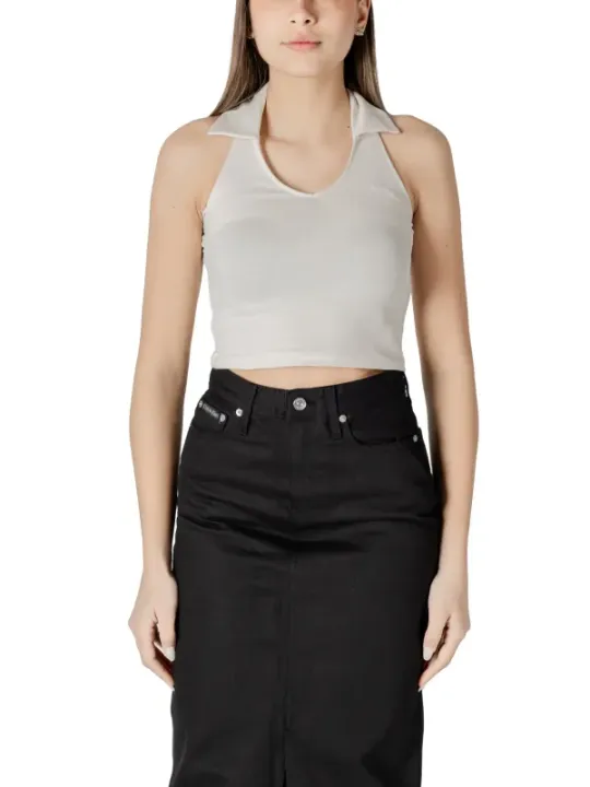"Calvin Klein Jeans Tops im Sale | Calvin Klein Jeans Beige V-Neck Top online kaufen"|Planet-Deluxe
