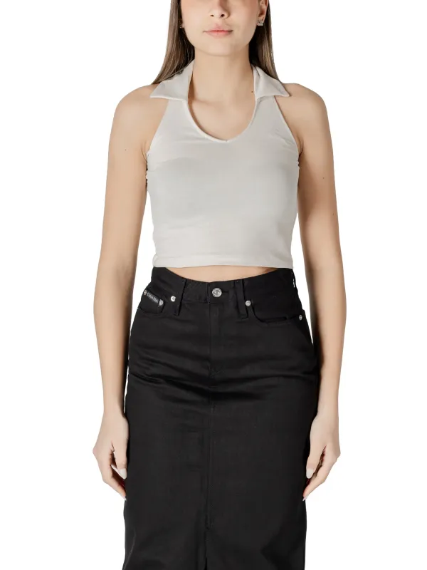 "Calvin Klein Jeans Tops im Sale | Calvin Klein Jeans Beige V-Neck Top online kaufen"|Planet-Deluxe