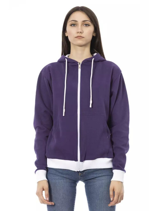 Sweaters Chic Purple Cotton Hooded Sweater 230,00 € 2000051499554 | Planet-Deluxe