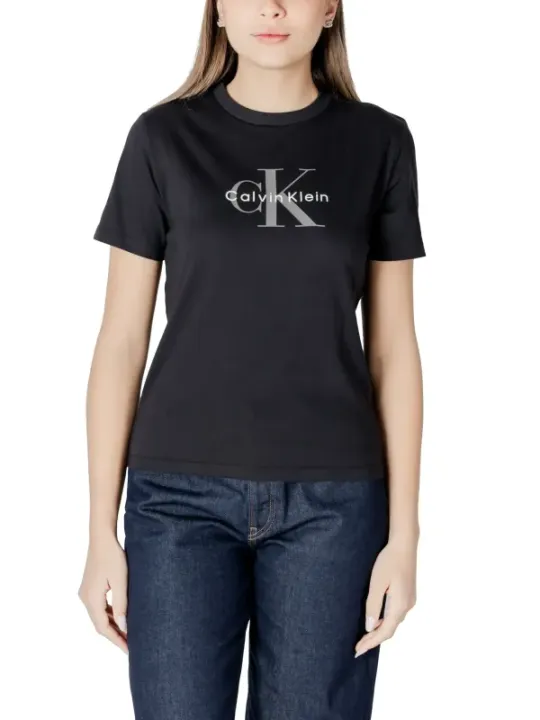 "Calvin Klein Jeans T-Shirts im Sale | Calvin Klein Jeans Elegantes Baumwoll TShirt Schwarz online kaufen"|Planet-Deluxe