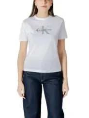 "Calvin Klein Jeans T-Shirts im Sale | Calvin Klein Weißes Damen T-Shirt online kaufen"|Planet-Deluxe