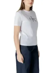 "Calvin Klein Jeans T-Shirts im Sale | Calvin Klein Weißes Damen T-Shirt online kaufen"|Planet-Deluxe