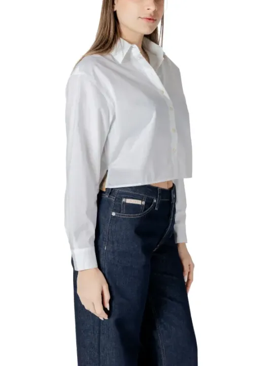 "Calvin Klein Jeans Hemden im Sale | Calvin Klein Damenhemd Weiß Baumwolle online kaufen"|Planet-Deluxe