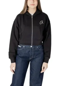 Calvin Klein Damen Fleece Hoodie Schwarz - Herbst/Winter