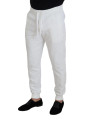 Jeans & Pants Elegant White Cotton Sweatpants 740,00 € 8054802204038 | Planet-Deluxe