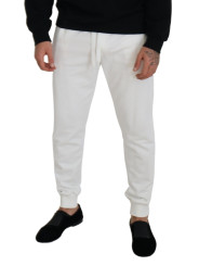 Jeans & Pants Elegant White Cotton Sweatpants 740,00 € 8054802204038 | Planet-Deluxe