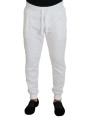 Jeans & Pants Elegant White Cotton Sweatpants 740,00 € 8054802204038 | Planet-Deluxe