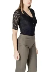 "Morgan De Toi Blusen im Sale | Morgan De Toi Schwarze V-Ausschnitt Bluse online kaufen"|Planet-Deluxe