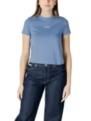 "Calvin Klein Jeans T-Shirts im Sale | Calvin Klein Azurblau Damen T-Shirt online kaufen"|Planet-Deluxe