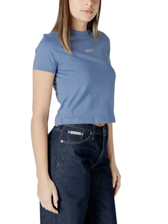 "Calvin Klein Jeans T-Shirts im Sale | Calvin Klein Azurblau Damen T-Shirt online kaufen"|Planet-Deluxe