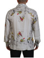 Shirts Elegant Silk Bird Print Casual Shirt 900,00 € 8052087939454 | Planet-Deluxe