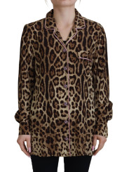 Tops & T-Shirts Elegant Silk Leopard Print Collared Top 2.000,00 € 8057001430550 | Planet-Deluxe