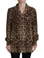 Tops & T-Shirts Elegant Silk Leopard Print Collared Top 2.000,00 € 8057001430550 | Planet-Deluxe