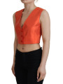Vests Elegant Orange Silk Waistcoat 830,00 € 8057142149045 | Planet-Deluxe
