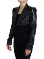 Jackets & Coats Elegant Cropped Black Designer Jacket 2.020,00 € 8057142096561 | Planet-Deluxe