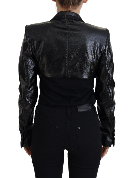 Jackets & Coats Elegant Cropped Black Designer Jacket 2.020,00 € 8057142096561 | Planet-Deluxe